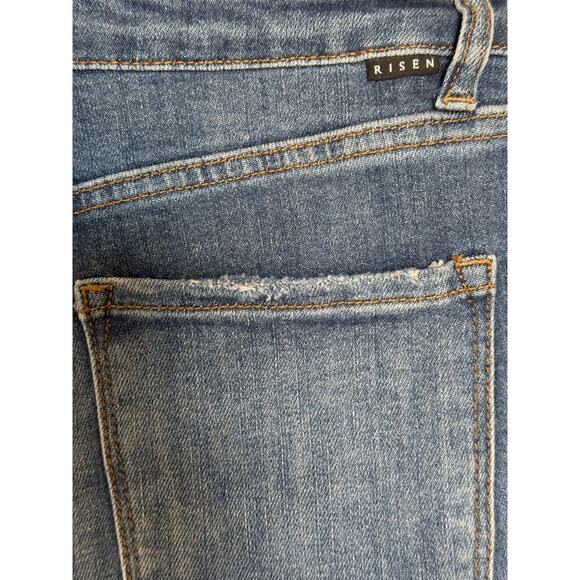 Risen Jeans Womens High Rise Crossover Tapered Jeans Size 5/27 - Picture 8 of 12